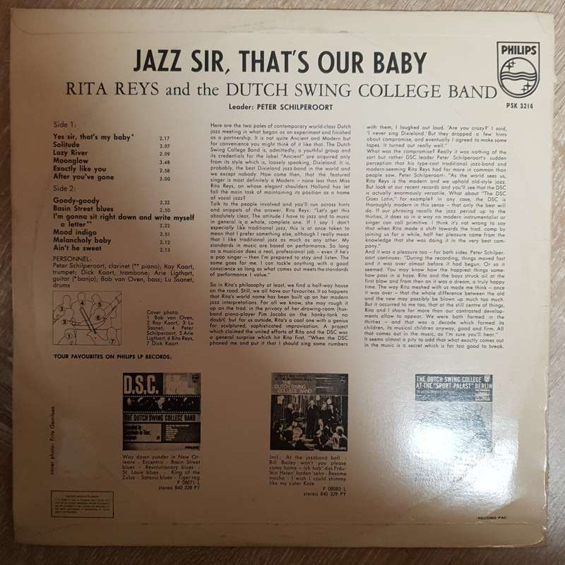 Rita Reys And The Dutch Swing College Band  Jazz Sir, That's Our Baby -  Vinyl LP Record - ...