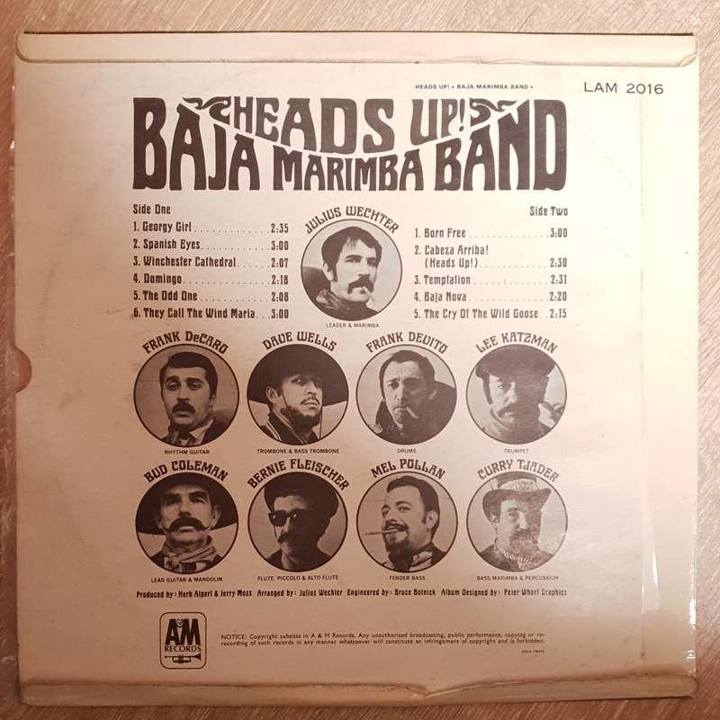 Baja Marimba Band  Heads Up! -  Vinyl LP Record - Opened  - Very-Good Quality (VG)
