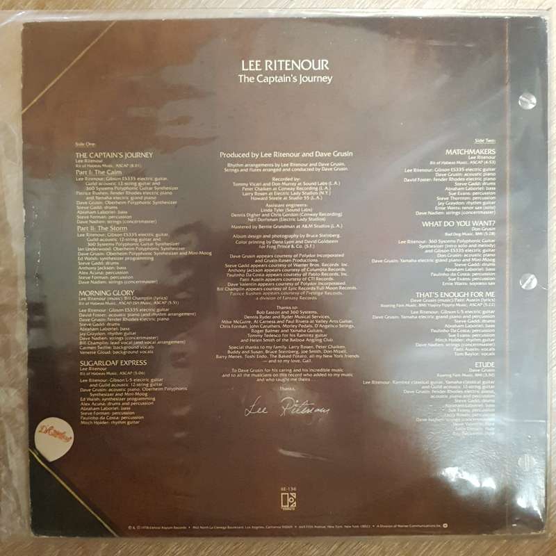 Lee Ritenour - The Captians Journey - Vinyl LP Record - Opened  - Very-Good+ Quality (VG+)