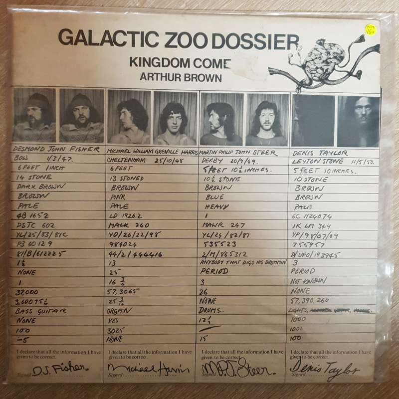 Kingdom Come Arthur Brown  Galactic Zoo Dossier (with Poster) - Vinyl LP Record - Very-Good...