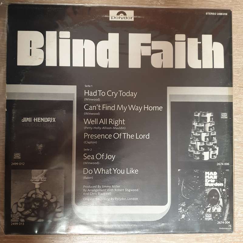 Blind Faith  Blind Faith - Vinyl LP Record - Opened  - Very-Good+ Quality (VG+)