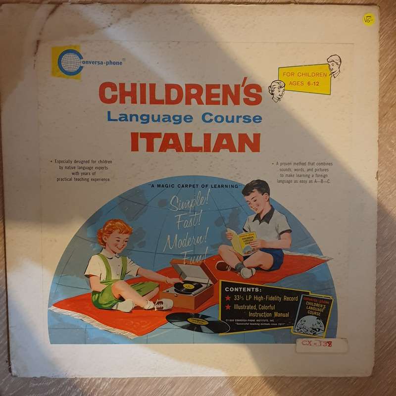 Italian - Childrens Language Course - For Children Ages  6-12 - Vinyl LP Record - Opened  - Ve...