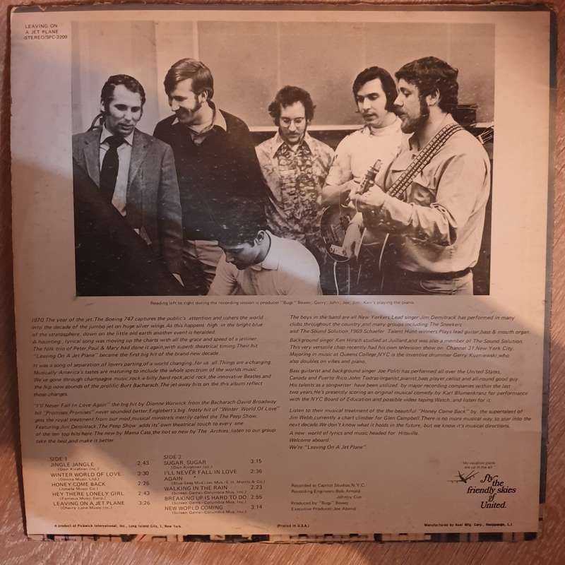 Jim Demitrack  Leaving On A Jet Plane - Vinyl LP Record - Very-Good+ Quality (VG+)
