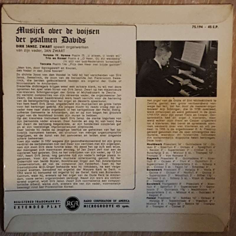 Musijek Ober de Voijsen der Psalmen - Opened    Vinyl 7" Record - Opened  - Very-Good+ Qual...