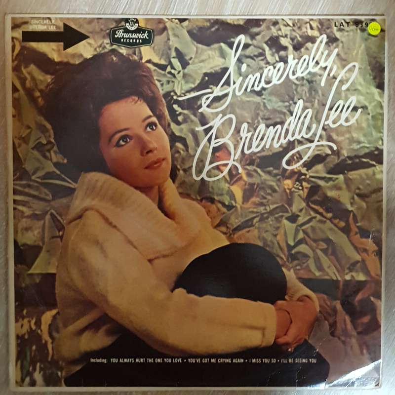 Brenda Lee  Sincerely -  Vinyl LP Record - Very-Good+ Quality (VG+)