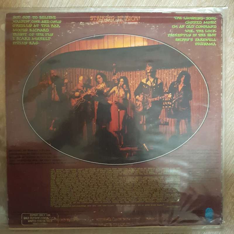 Dan Hicks & His Hot Licks  Striking It Rich! -  Vinyl LP Record - Very-Good+ Quality (VG+)