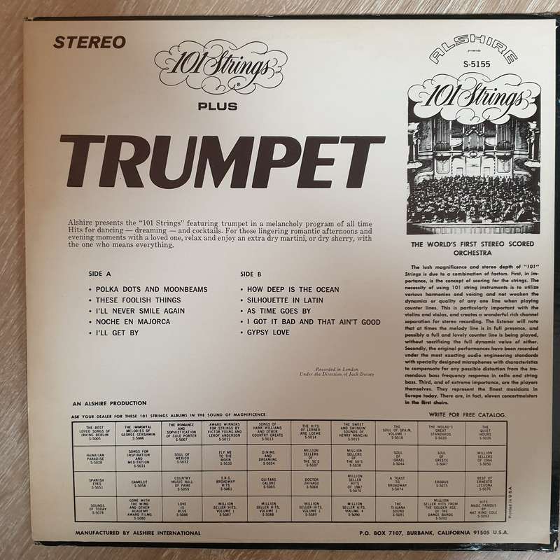 101  Strings  101 Strings Plus Trumpet -  Vinyl LP Record (VG+)
