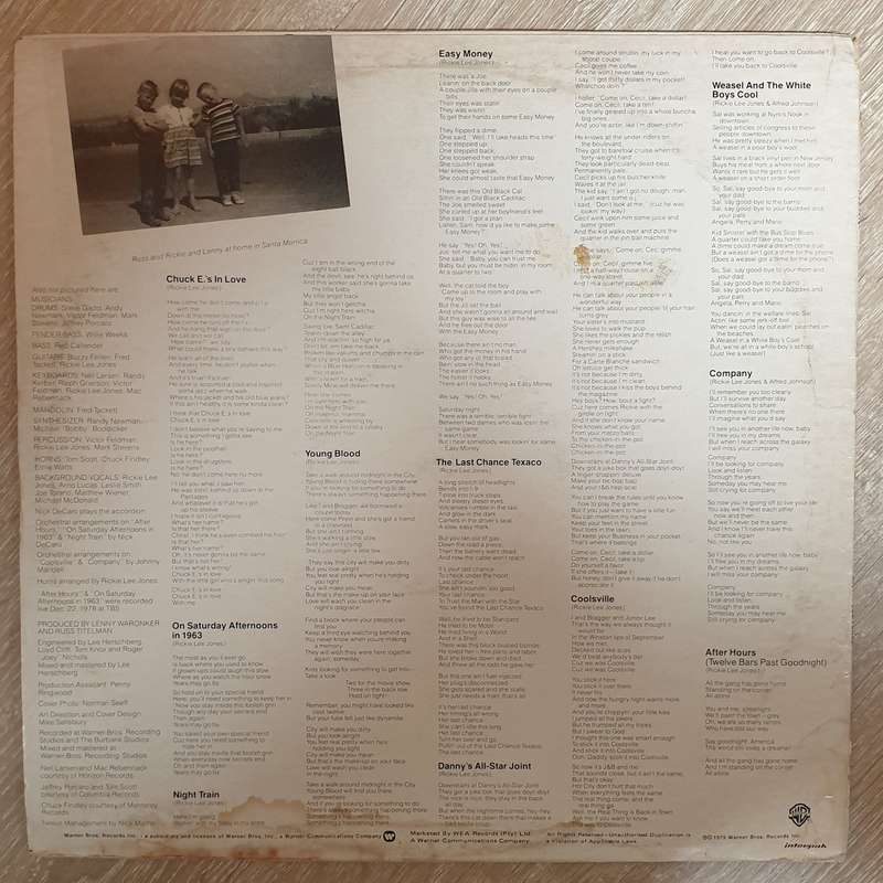 Rickie Lee Jones  Rickie Lee Jones -  Vinyl LP Record - Opened  - Good+ Quality (G)