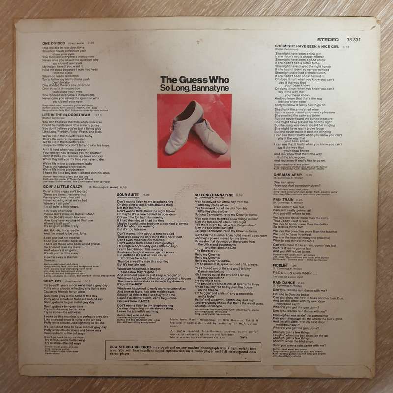 The Guess Who  So Long, Bannatyne - Vinyl LP Record - Opened  - Very-Good+ Quality (VG+)