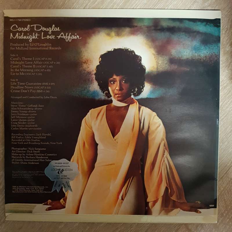 Carol Douglas  Midnight Love Affair - Vinyl Record - Opened  - Very-Good Quality (VG)
