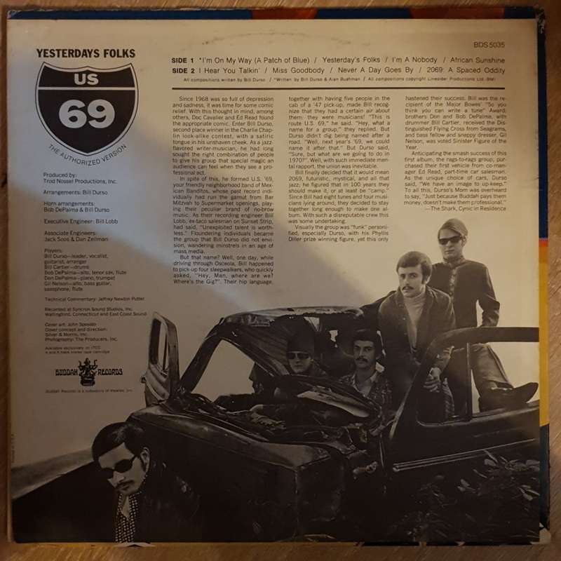 U.S. '69  Yesterdays Folks - Vinyl LP Record - Opened  - Very-Good+ Quality (VG+)