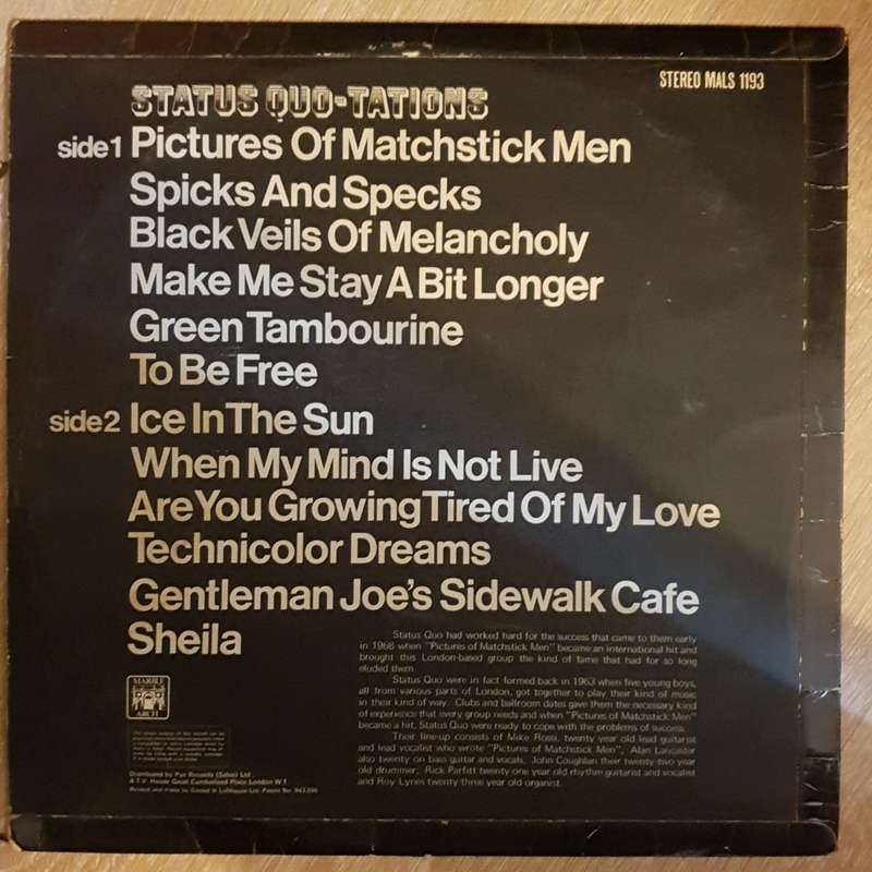 Status Quo  Status Quo-Tations - Vinyl LP Record - Opened  - Good+ Quality (G+)