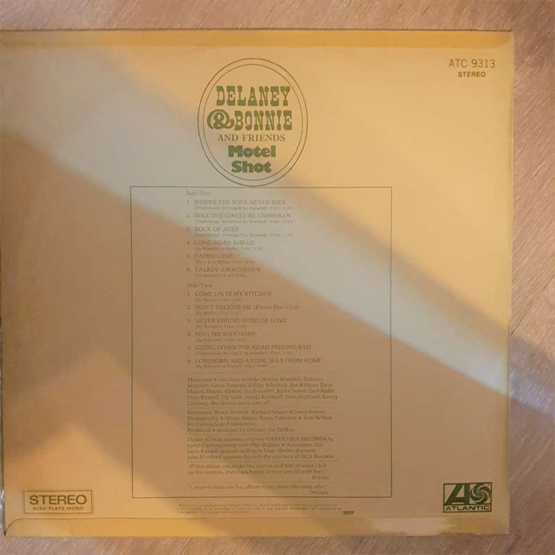 Delaney & Bonnie And Friends  Motel Shot - Vinyl LP Record - Opened  - Very-Good- Quality (...