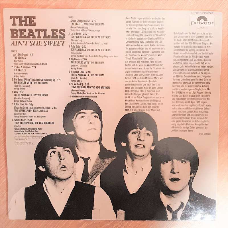 The Beatles  Ain't She Sweet -  Vinyl LP Record - Opened  - Very-Good+ Quality (VG+)