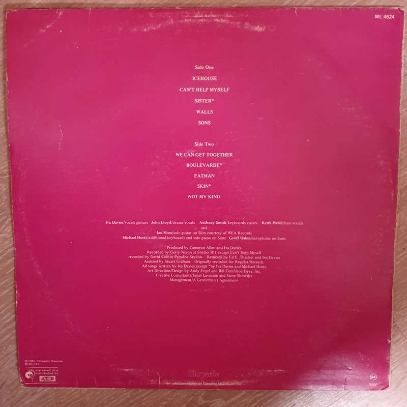 Icehouse  Icehouse  -  Vinyl LP Record - Opened  - Very-Good+ Quality (VG+)