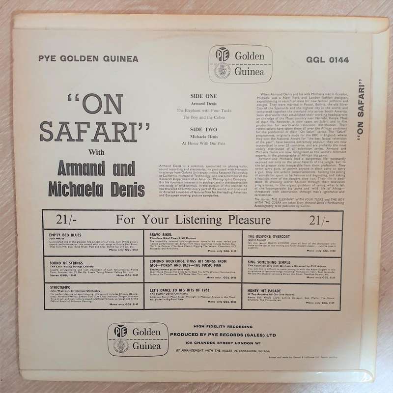 Armand & Michaela Denis - On Safari  -  Vinyl LP Record - Opened  - Very-Good+ Quality (VG+)