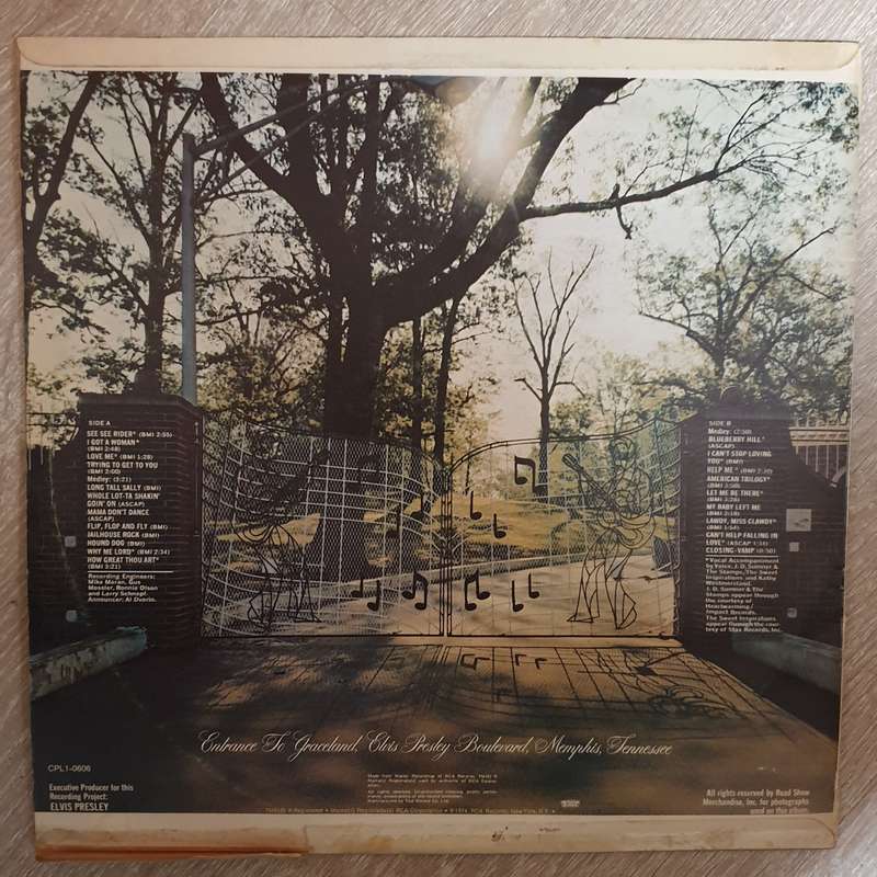 Elvis Presley  Recorded Live On Stage In Memphis - Graceland -  Vinyl LP Record - Very-Good...
