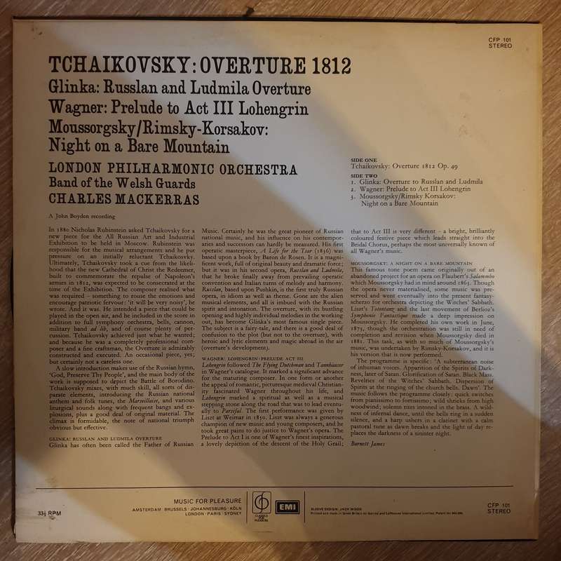 1812 Overture / Russlan And Ludmila Overture / Lohengrin Prelude To Act 3 / Night On A Bare Mount...