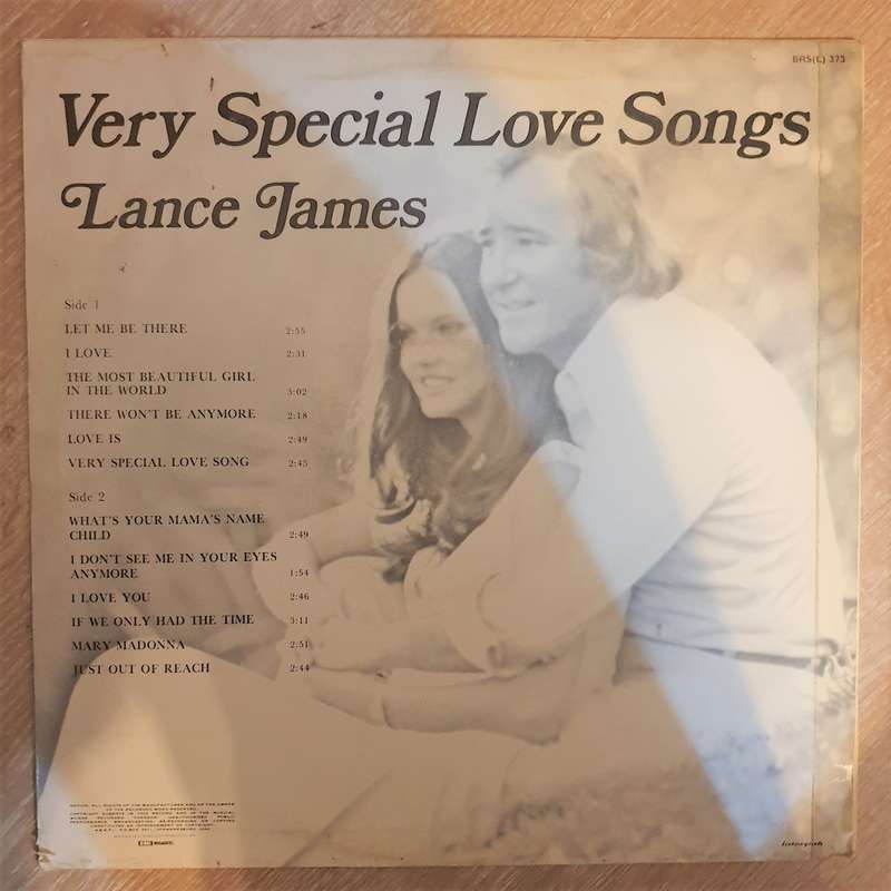 Lance James - Very Special Love Songs - Vinyl LP Record - Opened  - Very-Good+ Quality (VG+)