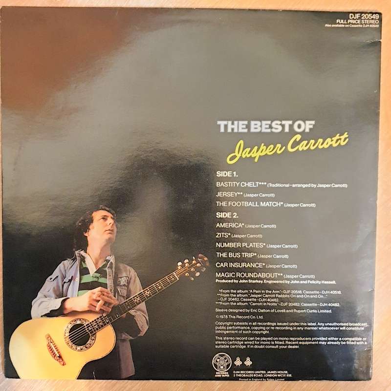 Jasper Carrott  The Best Of Jasper Carrott - Vinyl LP Record (VG+)