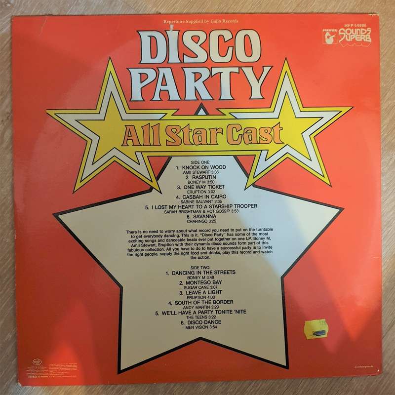 Disco Party - All Star Cast - Original Artists - Vinyl LP - Opened  - Very-Good Quality (VG)