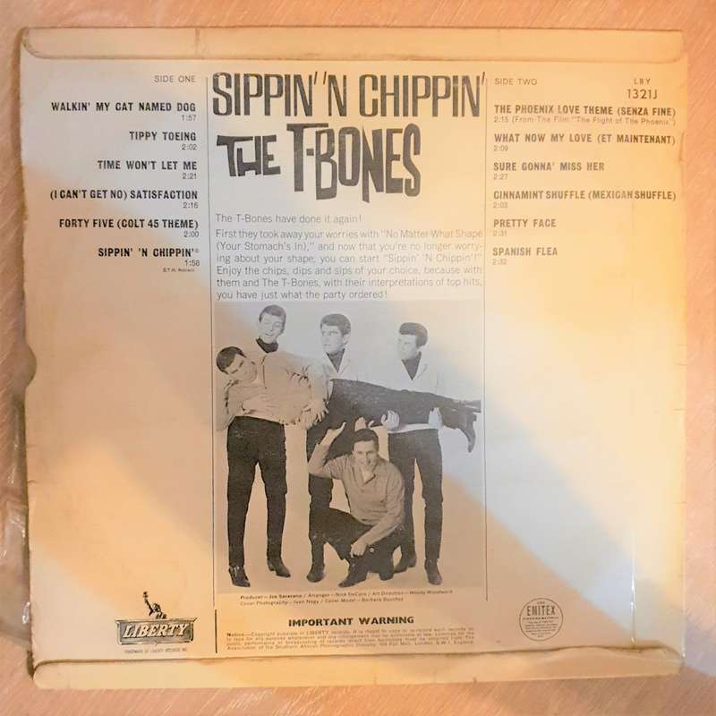 The T-Bones  Sippin' 'N Chippin'- Vinyl LP Record - Opened  - Very-Good+ Quality (VG+)