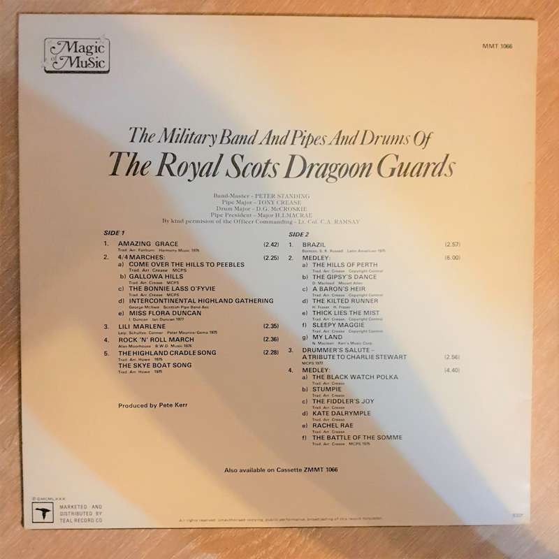 The Amazing Sound Of The Royal Scots Dragoon Guards with Amazing Grace- Vinyl LP Record (VG)