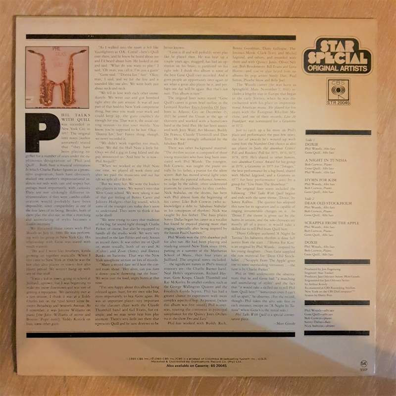 The Phil Woods Quartet  Phil Talks With Quill - The Phil Woods Quartet With Gene Quill Sitt...