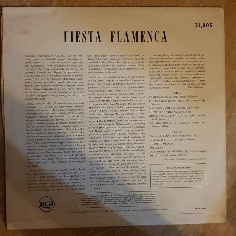 Fiesta Flamenca - Vinyl LP Record - Very-Good+ Quality (VG+)