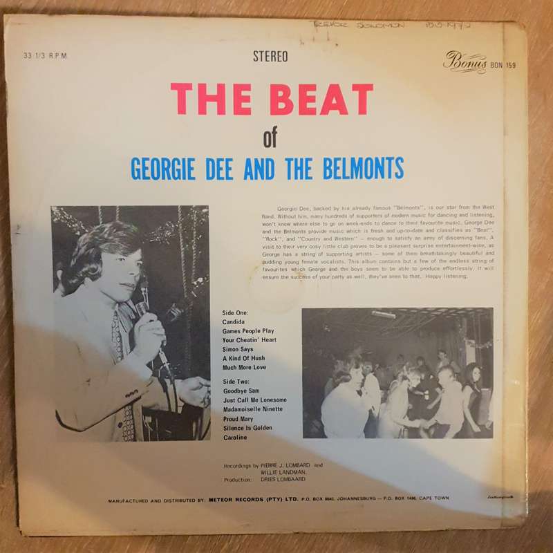 Georgie Dee and The Belmonts - The Beat - Vinyl LP Record (VG)