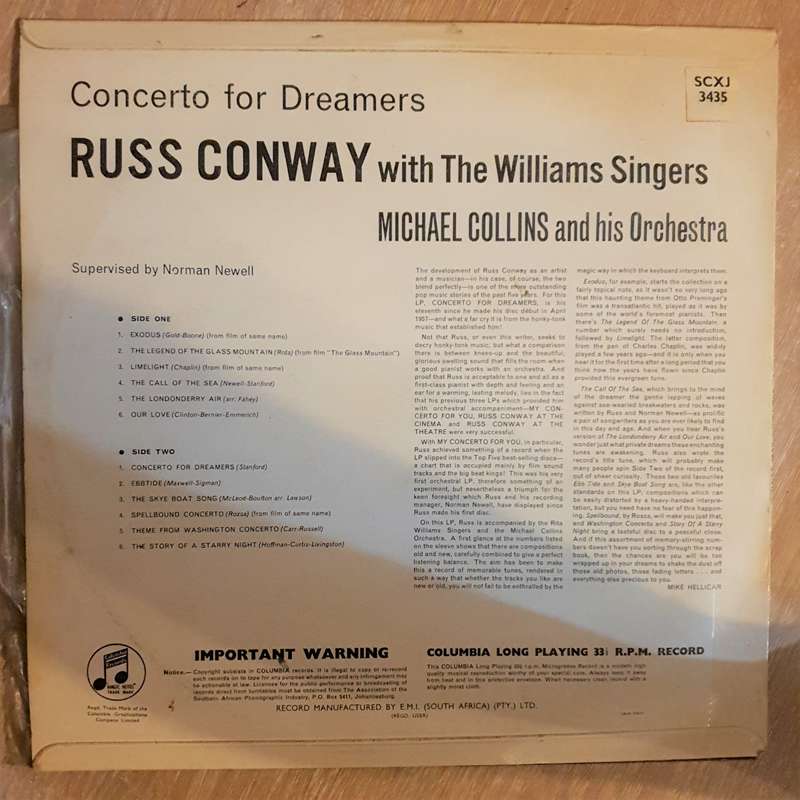 Russ Conway with The Williams Singers  Concerto For Dreamers - Michael Collins and His Orch...