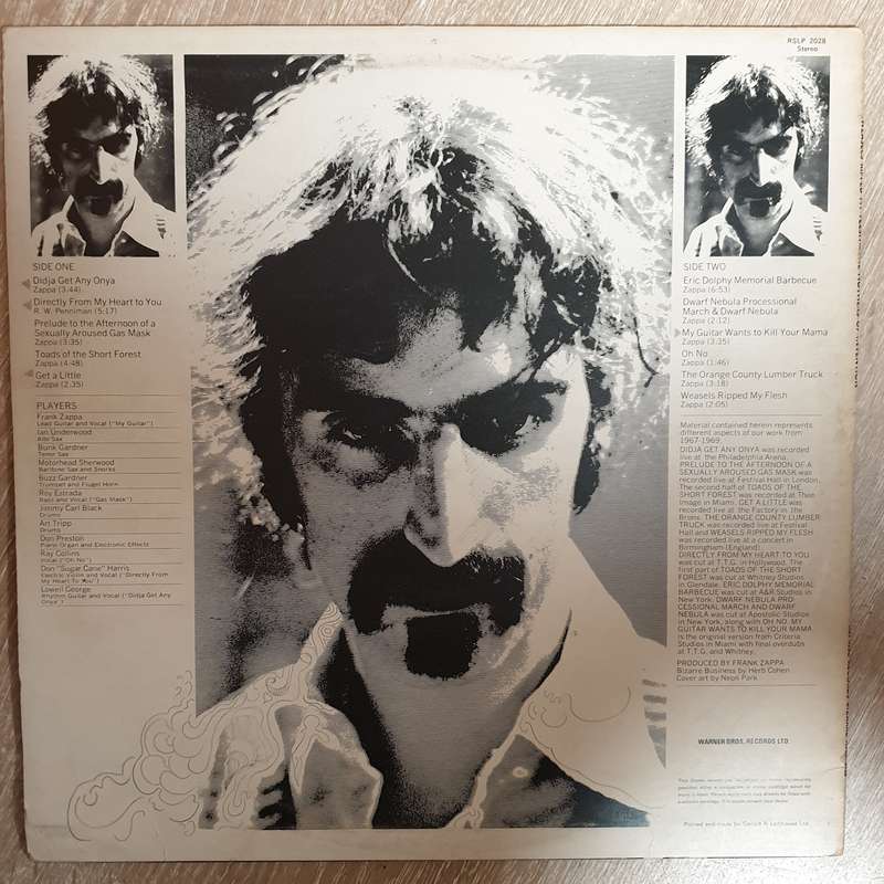 Frank Zappa - The Mothers Of Invention  Weasels Ripped My Flesh-  Vinyl LP Record - Opened  - ...