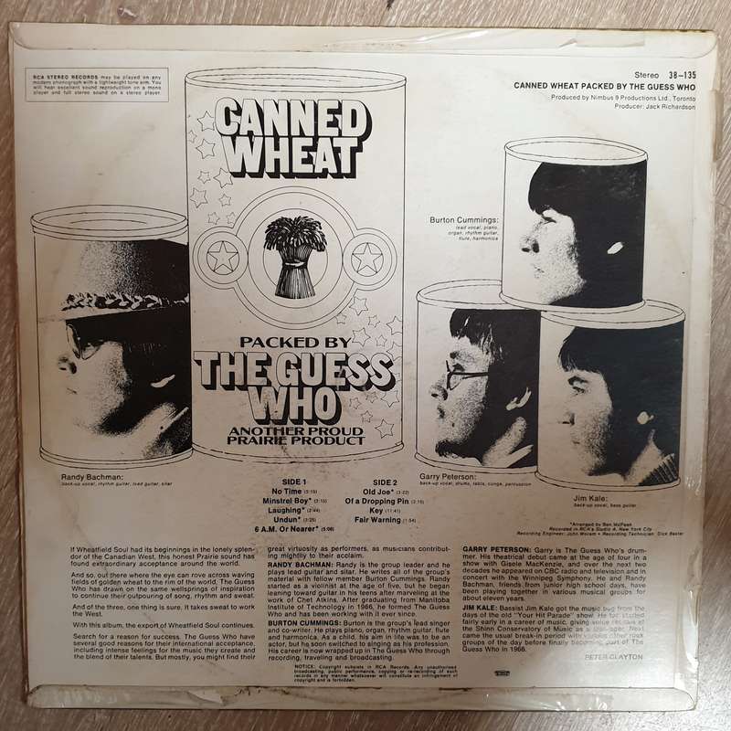 The Guess Who  Canned Wheat -  Vinyl LP Record - Opened  - Very-Good+ Quality (VG+)