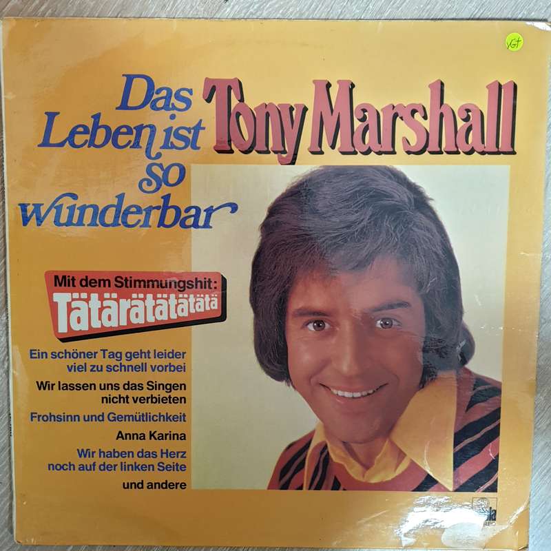 Tony Marshall  Das Leben Ist So Wunderbar  Vinyl LP Record - Opened  - Very-Good+ Qua...