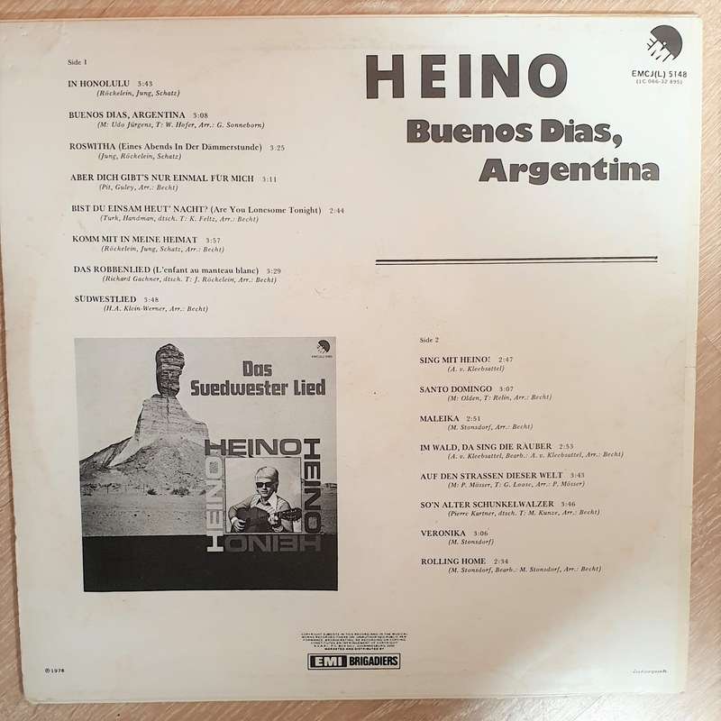 Heino  Buenos Dias, Argentina  - Vinyl LP Record - Opened  - Very-Good- Quality (VG-)