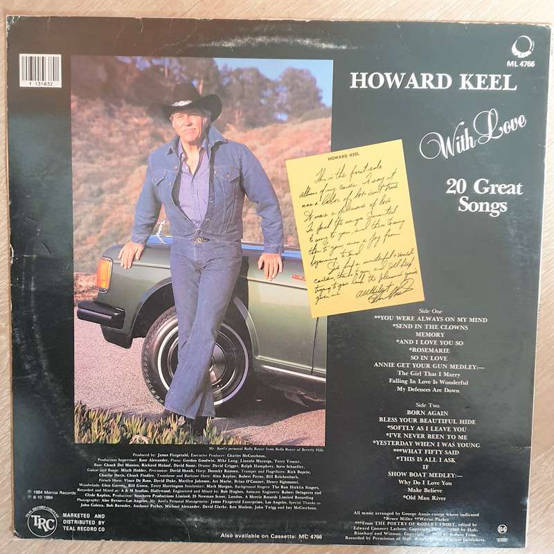 Howard Keel - With Love - 20 Great Songs - Vinyl LP Record - Opened  - Very-Good- Quality (VG-)