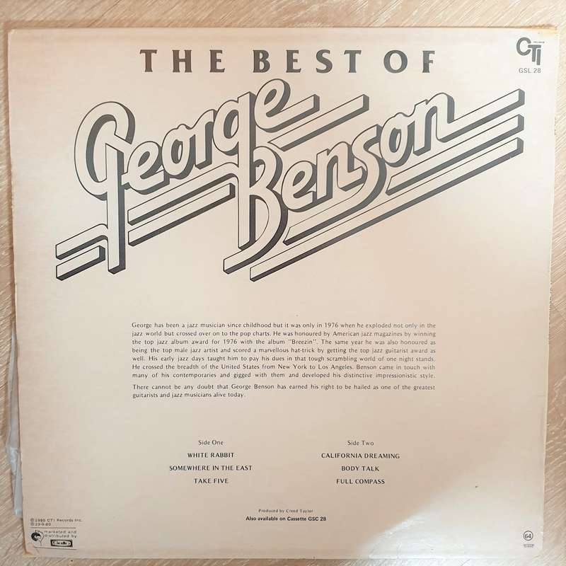 George Benson  The Best Of George Benson (Gold Star / Original Artists) Vinyl LP Reco...