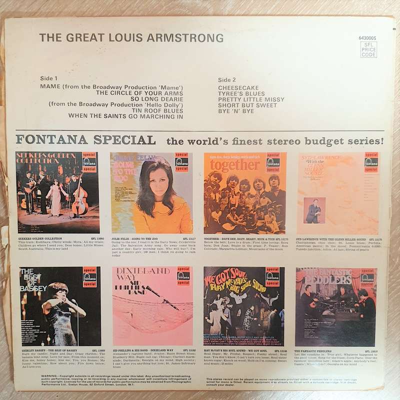 The Great Louis Armstrong - Vinyl LP Record - Very-Good+ Quality (VG+)