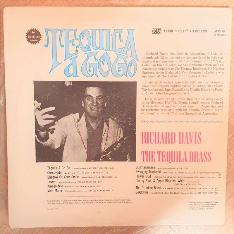 Richard Davis & The Tequila Brass  Tequila A Go Go - Vinyl LP Record - Opened  - Very-Good+...