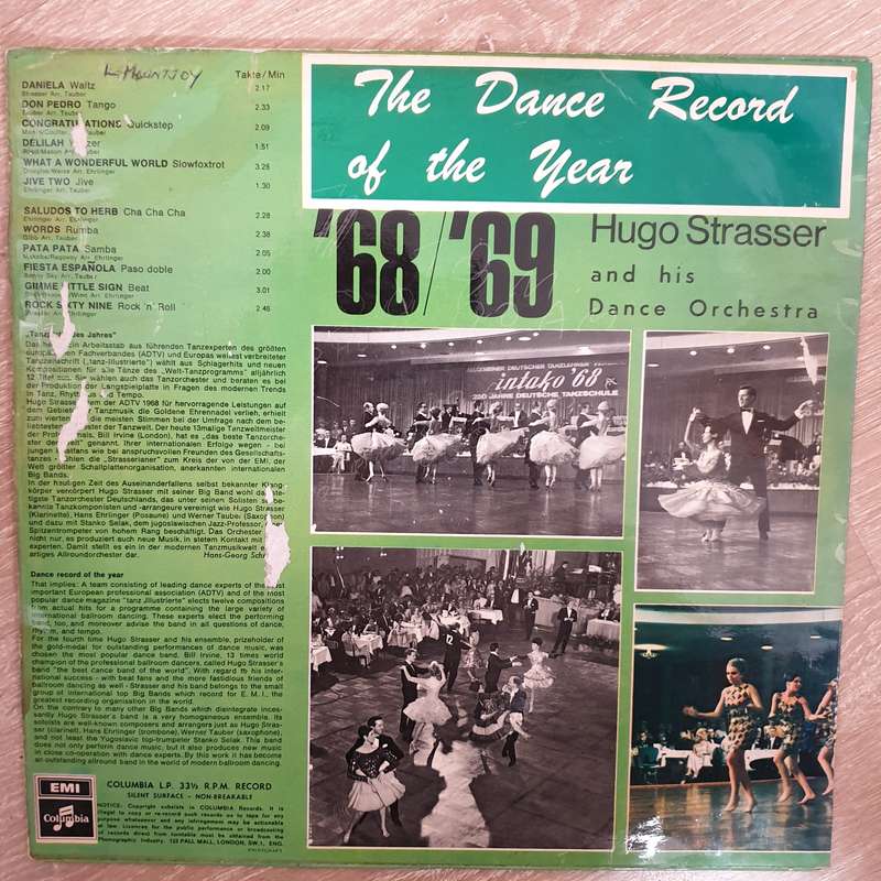 Hugo Straser '68/'69 - The Dance Record Of the Year - Vinyl LP Record - Opened  - Very-Good+ Qual...