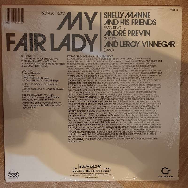 Shelly Manne & his Friends - Modern Jazz Perfomances from My Fair Lady - Vinyl LP Record - New Se...