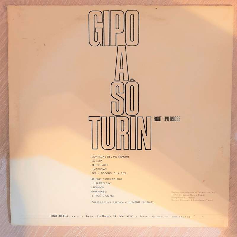 Gipo  A So Turin - Vinyl LP Record - Opened  - Very-Good+ Quality (VG+)