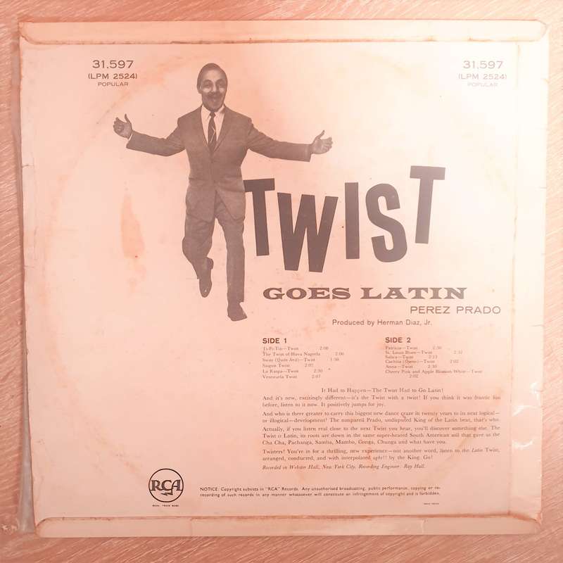 Perez Prado And His Orchestra  Now! Twist Goes Latin - Vinyl LP Record - Good+ Quality (G+)