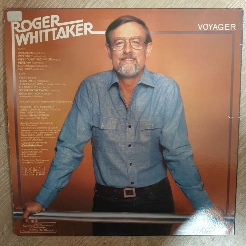 Roger Whittaker - Voyager - Vinyl LP Record - Opened  - Very-Good+ Quality (VG+)