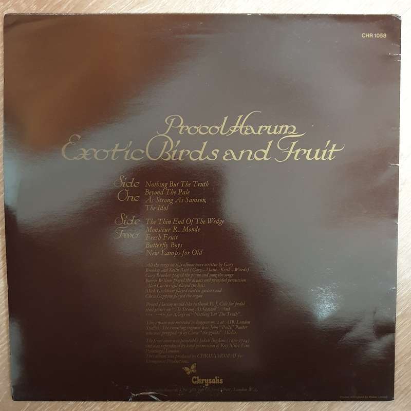 Procol Harum  Exotic Birds And Fruit -  Vinyl LP Record - Opened  - Very-Good+ Quality (VG+)