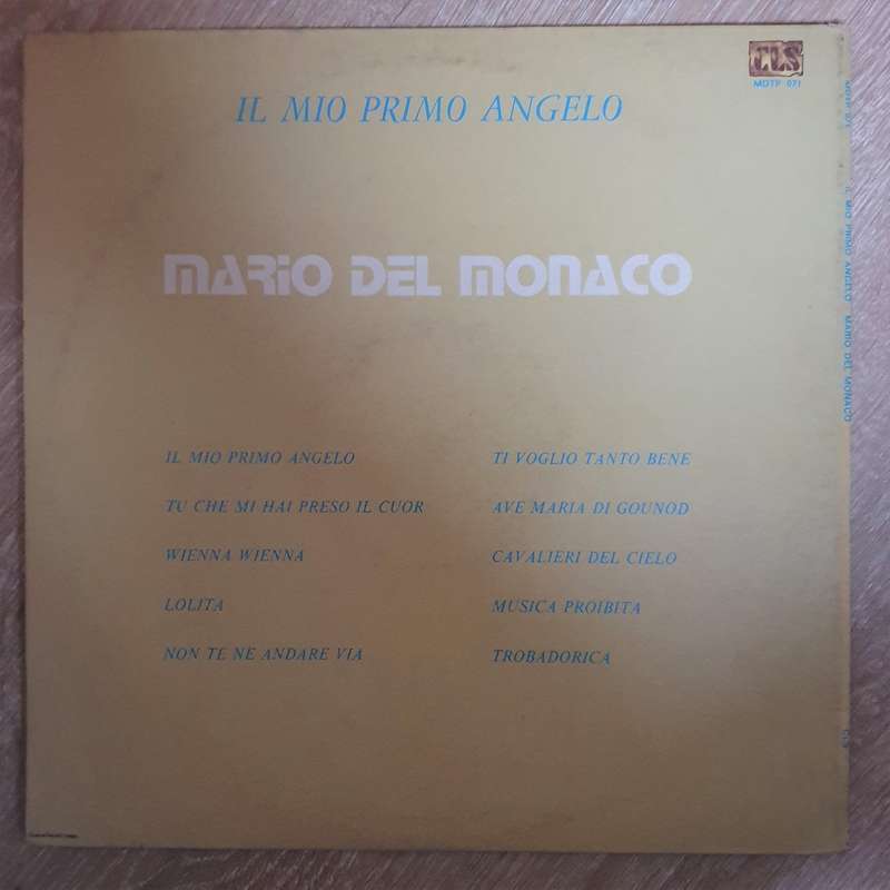 Mario del Monaco  Il Mio Primo Angelo - Vinyl LP Record - Opened  - Very-Good+ Quality (VG+)