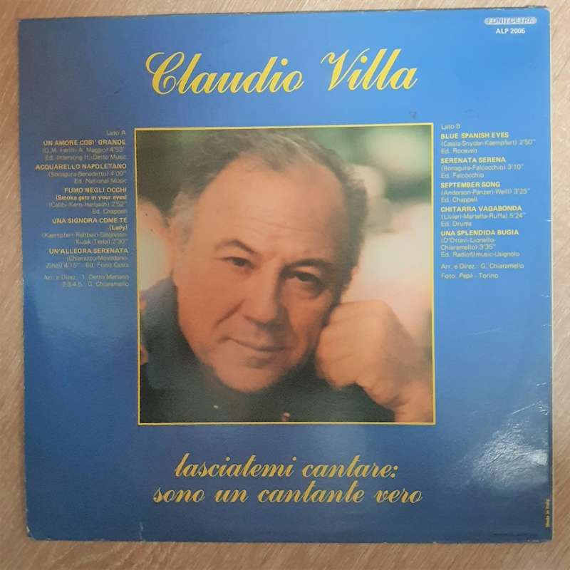 Claudio Villa  Lasciatemi Cantare: Sono Un Cantante Vero - Vinyl LP Record - Opened  - Very...