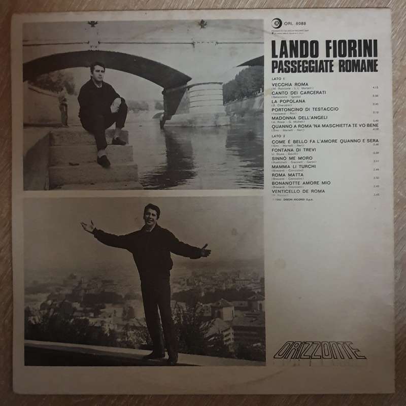 Lando Fiorini  Passeggiate Romane- Vinyl LP Record - Opened  - Very-Good+ Quality (VG+)