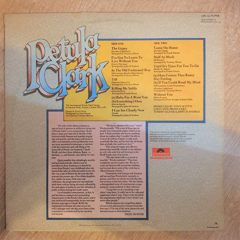 Petula Clark  Come On Home - Vinyl LP Record - Very-Good+ Quality (VG+)