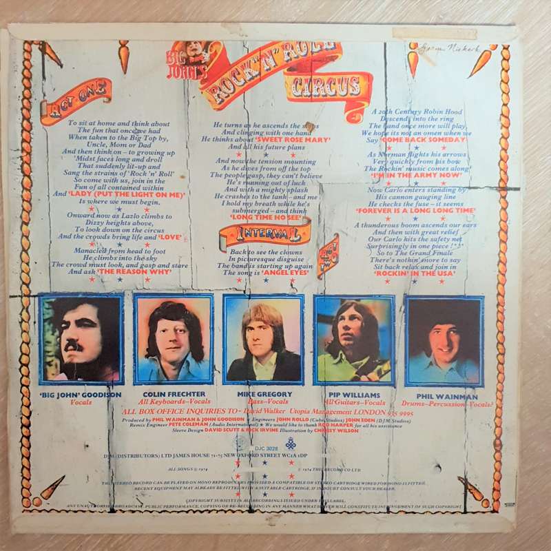 Big John's Rock 'N' Roll Circus  Big John's Rock 'N' Roll Circus  Vinyl LP Record - O...